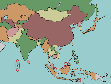 map of Asia tourist attractions