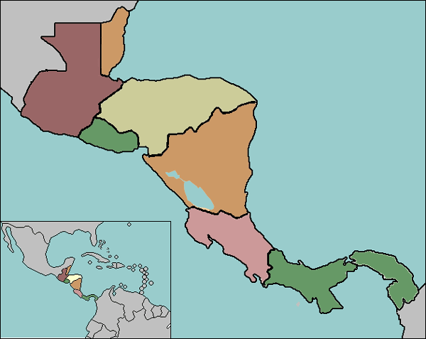 map of Central America tourist attractions