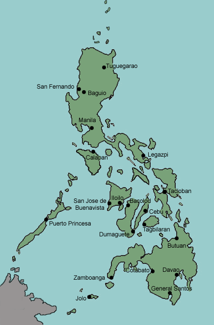 map of Philippines with cities labeled