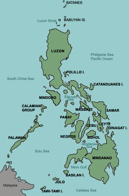map of Philippines with islands labeled