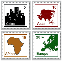 collection of geography stamps